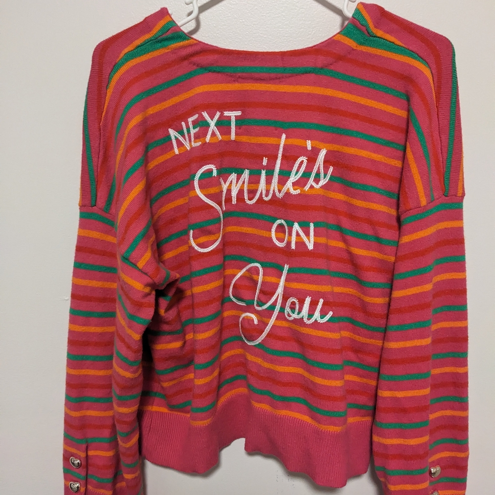 Colorful Striped V-Neck Sweater